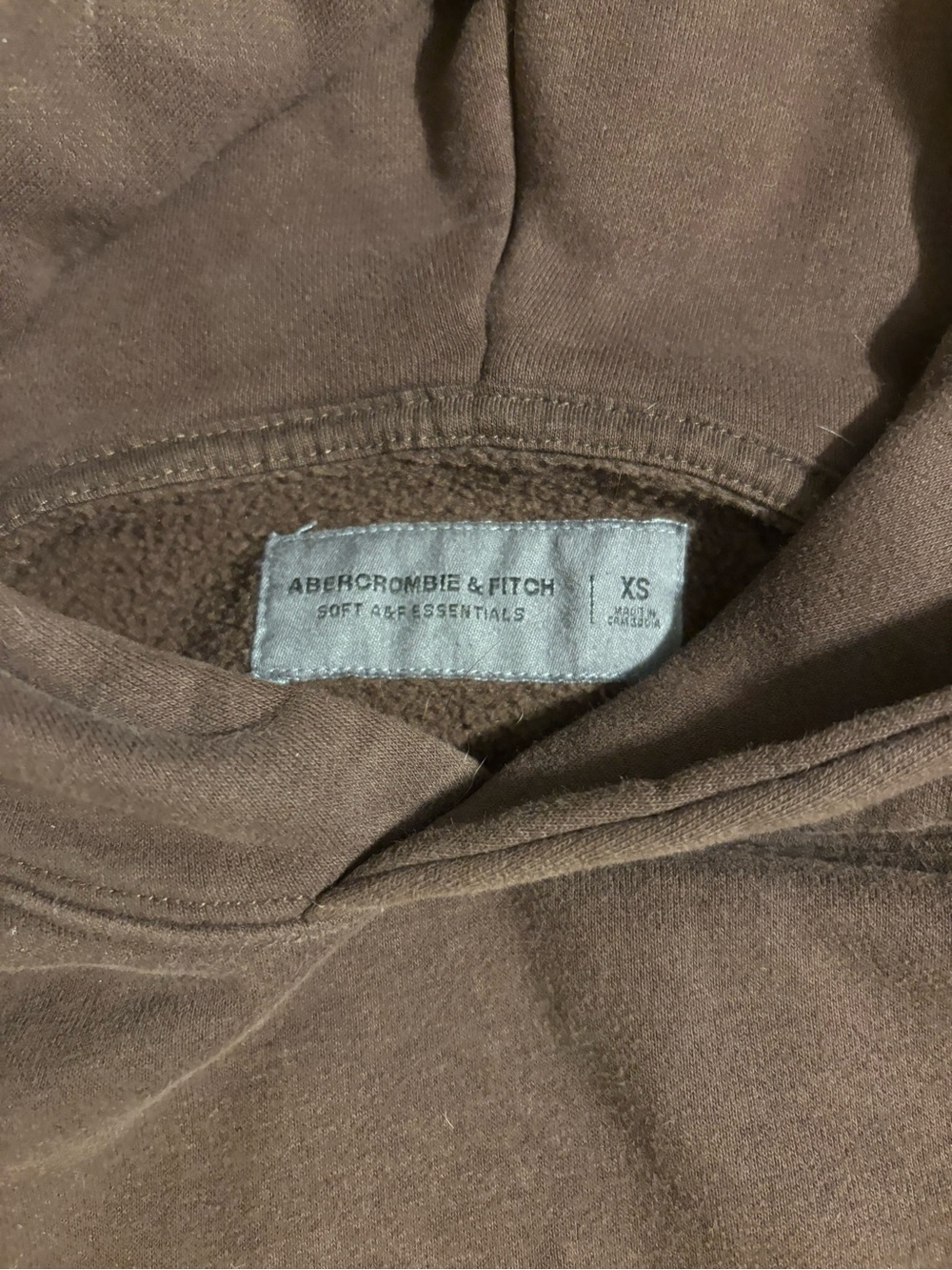 Abercrombie & Fitch Men's Chocolate Brown Hooded Sweatshirt
